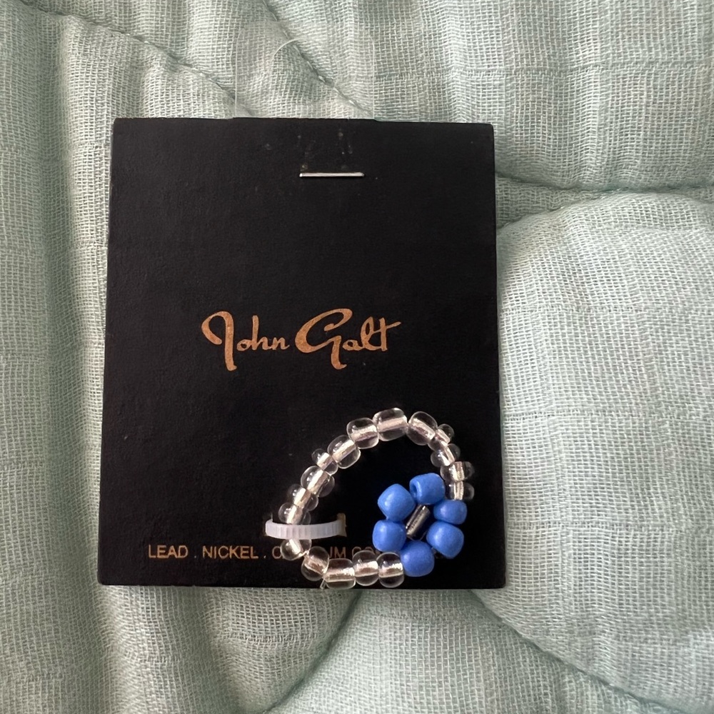 John Galt Flower Beaded Stretch Ring